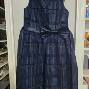 Charming Navy Kids Formal Dress with Bow